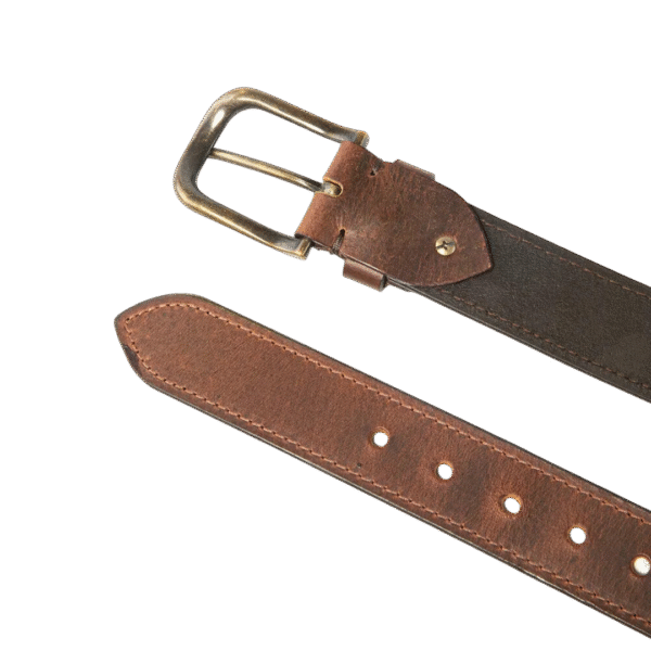 Men’s Grain Leather Belt Casual Jeans Solid Belt for Men - Image 3